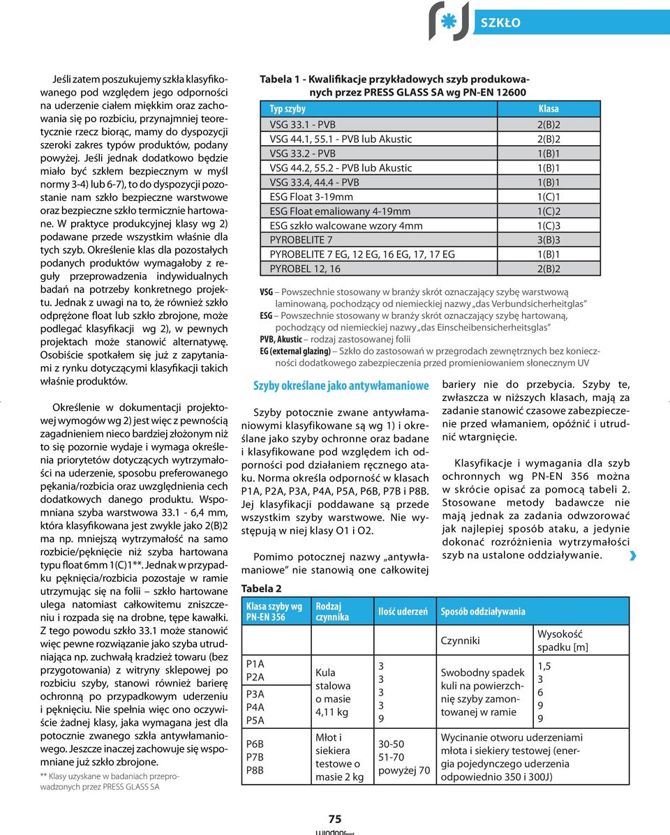 Jeśli jednak dodatkowo będzie miało być szkłem bezpiecznym w myśl normy -4) lub 6-7), to do dyspozycji pozostanie nam szkło bezpieczne warstwowe oraz bezpieczne szkło termicznie hartowane.