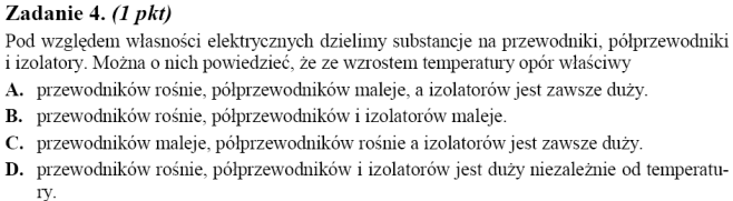 Zadanie 6 (1 pkt) Na zmieszczonym poniżej wykresie przedstawiono charakterystykę prądowo-napięciową żarówki. 600 500 400 I, ma 300 200 100 0 0 1 2 3 4 5 6 U, V Z wykresu wynika, że: A).