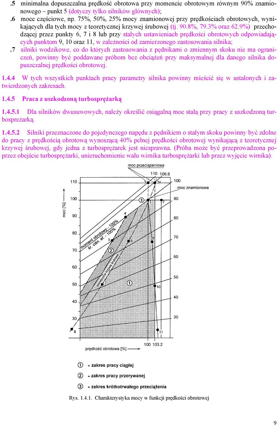 9%) przechodzącej przez punkty 6, 7 i 8 lub przy stałych ustawieniach prędkości obrotowych odpowiadających punktom 9, 10 oraz 11, w zależności od zamierzonego zastosowania silnika;.