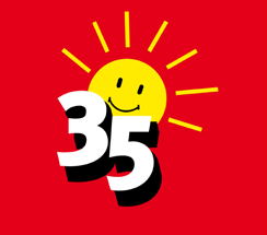 32 Lata 80-te XX wieku W drodze do 35-godzinnego tygodnia pracy Logo słońca 35-godzinnego tygodnia pracy jest nieodłącznie związane z latami 80-tymi XX wieku.
