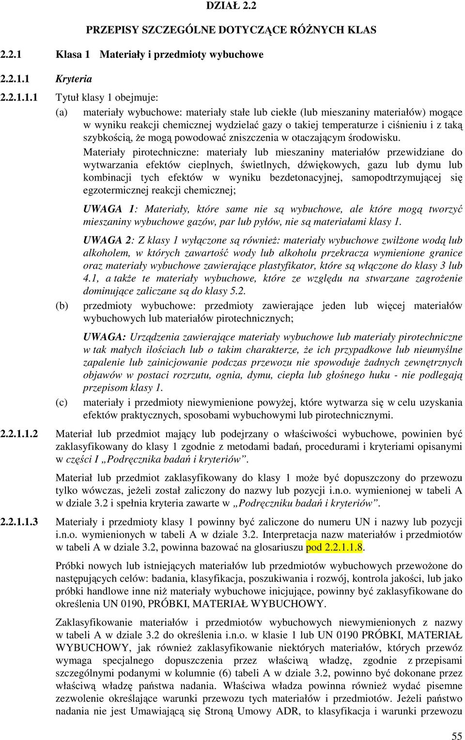 Materiały i przedmioty wybuchowe 2.2.1.
