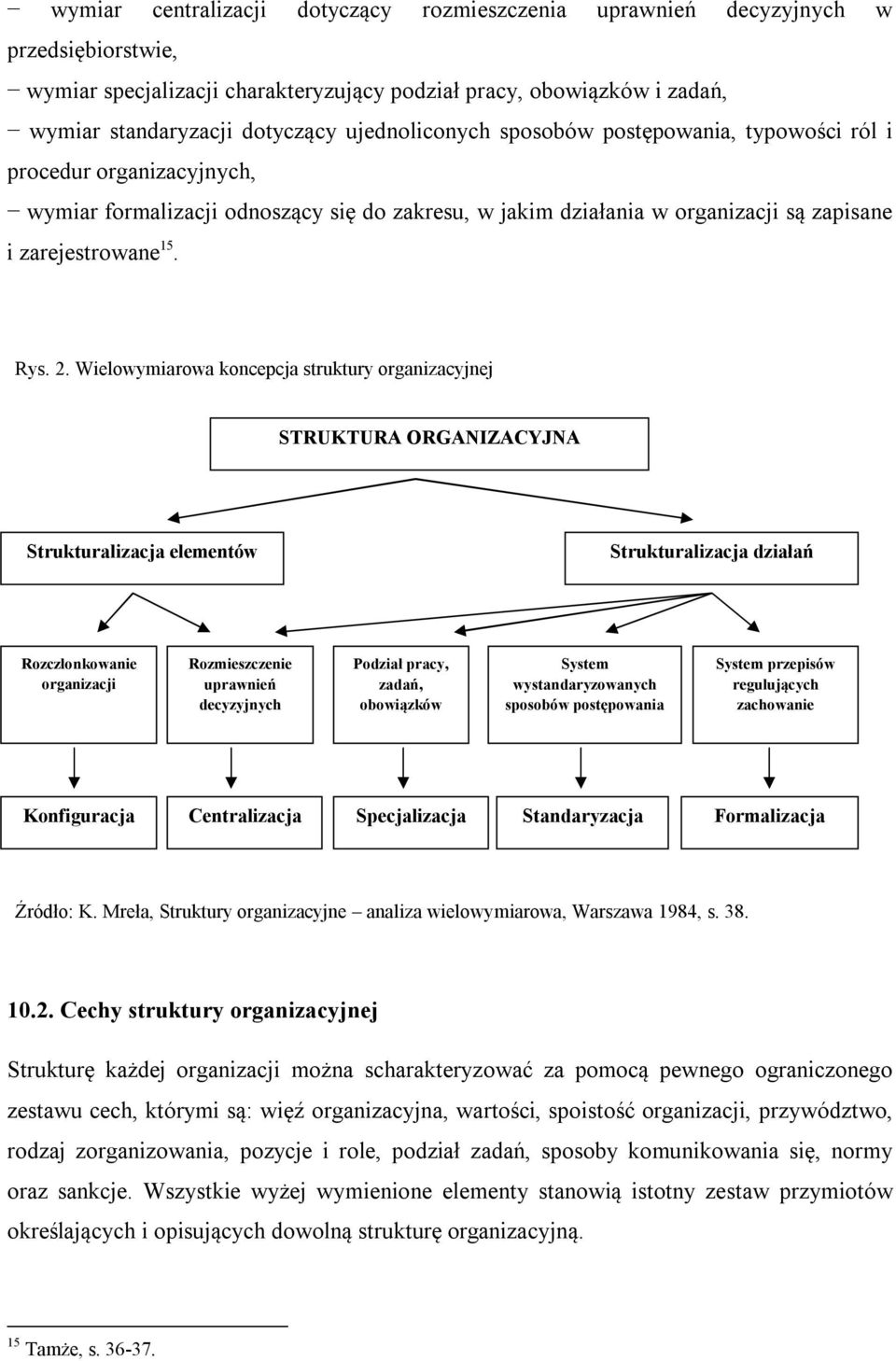 Wielowymiarowa koncepcja struktury organizacyjnej STRUKTURA ORGANIZACYJNA Strukturalizacja elementów Strukturalizacja działań Rozczłonkowanie organizacji Rozmieszczenie uprawnień decyzyjnych Podział