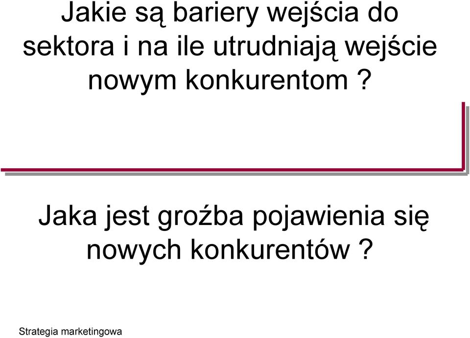 wejście nowym konkurentom?