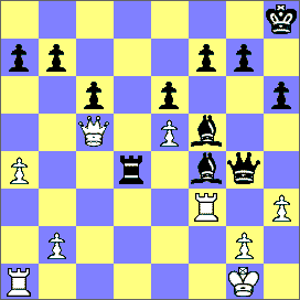 28 Hf3 (Prawdopodobnie Benini liczyła na 29.gf3 Ge3 30.Kh1 Wd1 i 31 Gc5, nie zauważając szacha hetmanem. Czarne nie musiały przeprowadzać kombinacji grając 28 Hh4 29.Hf8 Kh7 30.