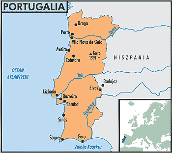WSPÓŁPRACA GOSPODARCZA Z PORTUGALIĄ Flaga Mapa Godło Informacje ogólne powierzchnia: 92,09 tys.