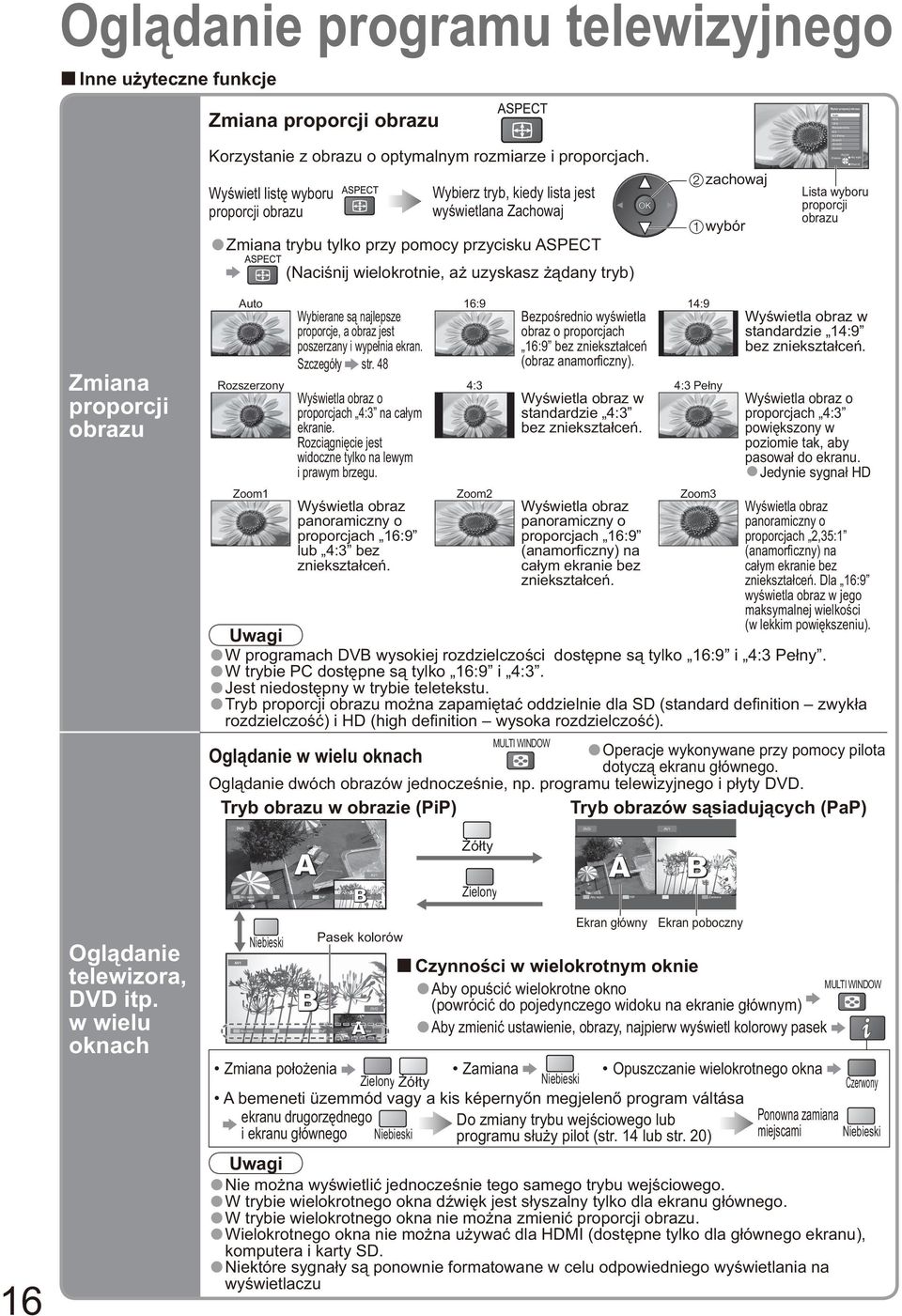 proporcji obrazu Auto 16:9 14:9 Rozszerzony 4:3 4:3 Pełny Zoom1 Zoom2 Zoom3 Wybór Zmiana Aby wyjść Powrót Lista wyboru proporcji obrazu Zmiana proporcji obrazu Auto 16:9 14:9 Wybierane s najlepsze