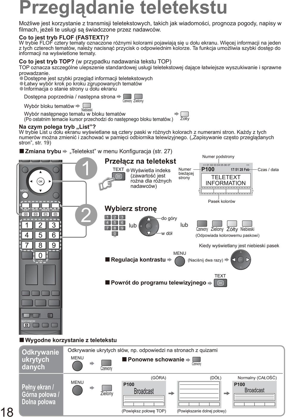 Wi cej informacji na jeden z tych czterech tematów, nale y nacisn przycisk o odpowiednim kolorze. Ta funkcja umo liwia szybki dost p do informacji na wy wietlone tematy. Co to jest tryb TOP?