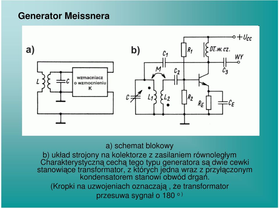stanowiące transformator, z których jedna wraz z przyłączonym kondensatorem