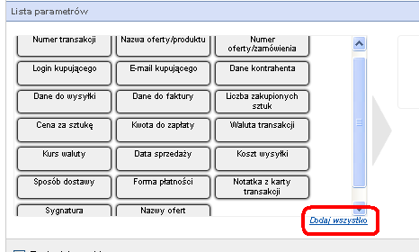 3. Wybrać sekcję, z której dane będą eksportowane (w MS cześć sekcji jest założona automatycznie ale można również tworzyć własne sekcje