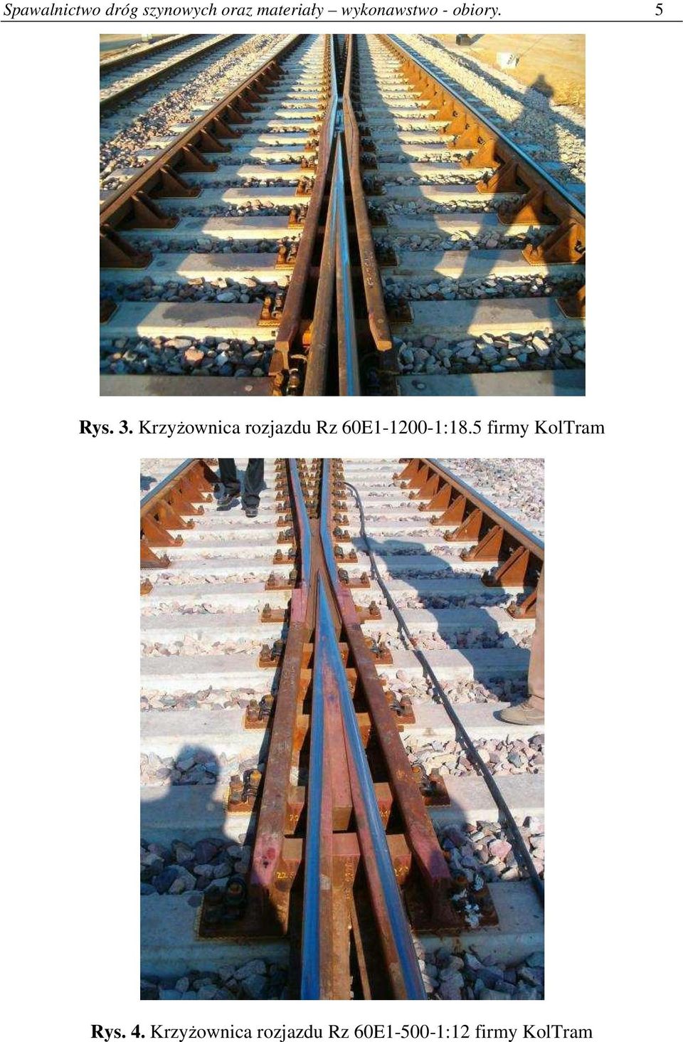 KrzyŜownica rozjazdu Rz 60E1-1200-1:18.