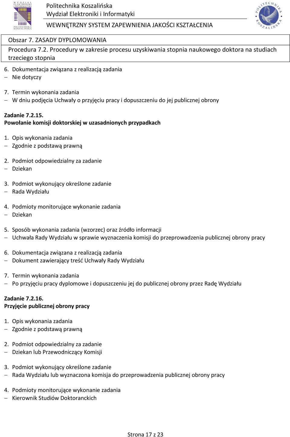 publicznej obrony Zadanie 7.2.15.