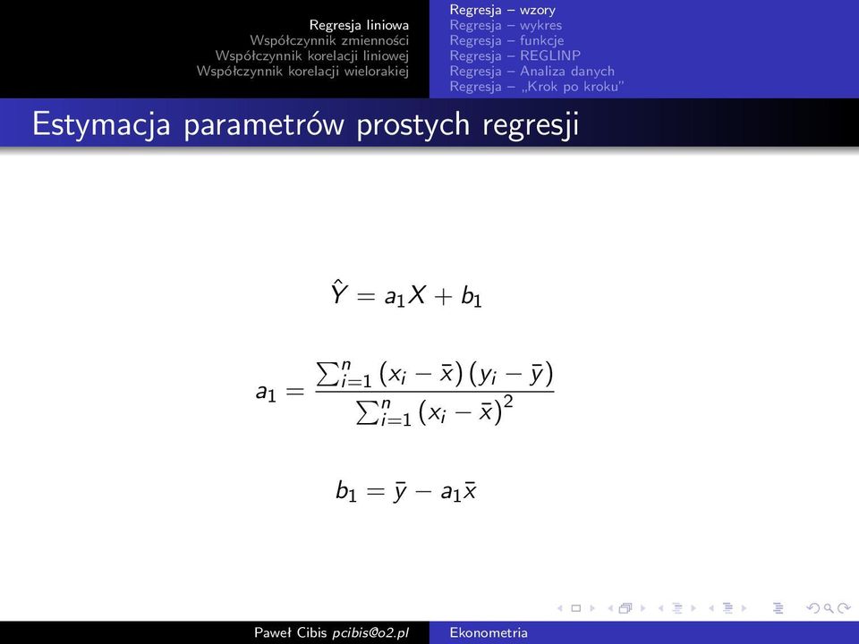 + b 1 a 1 = ni=1 (x i x) (y