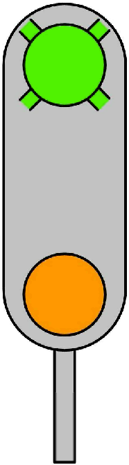 7 4) Sygnał S 4 "Następny semafor wskazuje sygnał zezwalający na jazdę z prędkością zmniejszoną do 40 km/h" Jedno pomarańczowe światło migające na semaforze 5) Sygnał S 5 "Następny semafor wskazuje