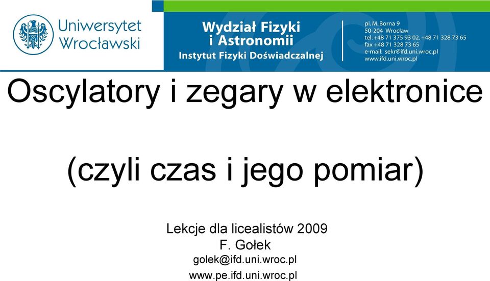 dla licealistów 2009 F.