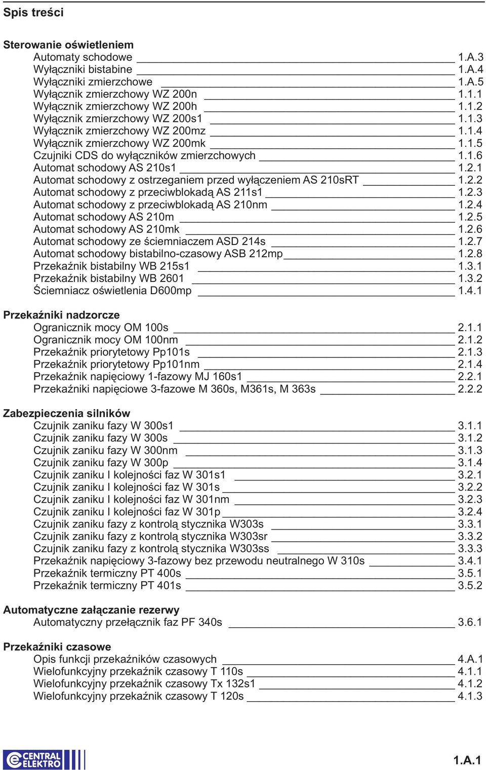 2.3 Automat schodowy z przeciwblokadą AS 210nm 1.2.4 Automat schodowy AS 210m 1.2.5 Automat schodowy AS 210mk 1.2.6 Automat schodowy ze ściemniaczem ASD 214s 1.2.7 Automat schodowy bistabilno-czasowy ASB 212mp 1.