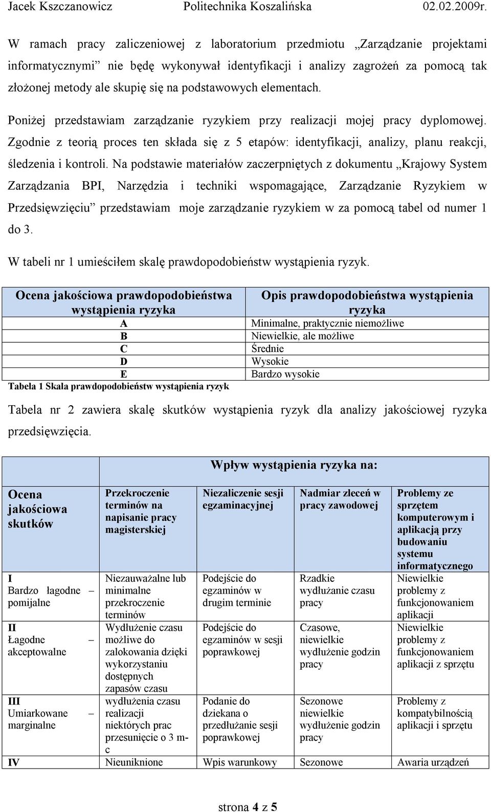 Zgodnie z teorią proces ten składa się z 5 etapów: identyfikacji, analizy, planu reakcji, śledzenia i kontroli.