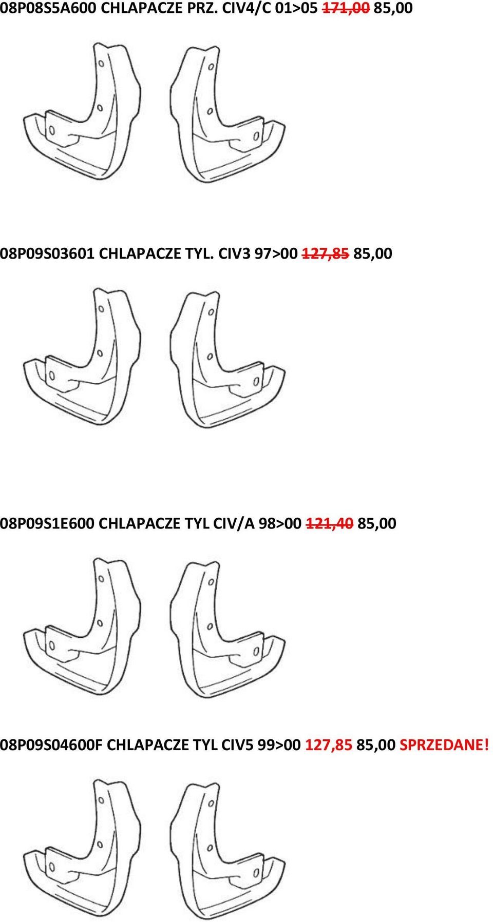 CIV3 97>00 127,85 85,00 08P09S1E600 CHLAPACZE TYL