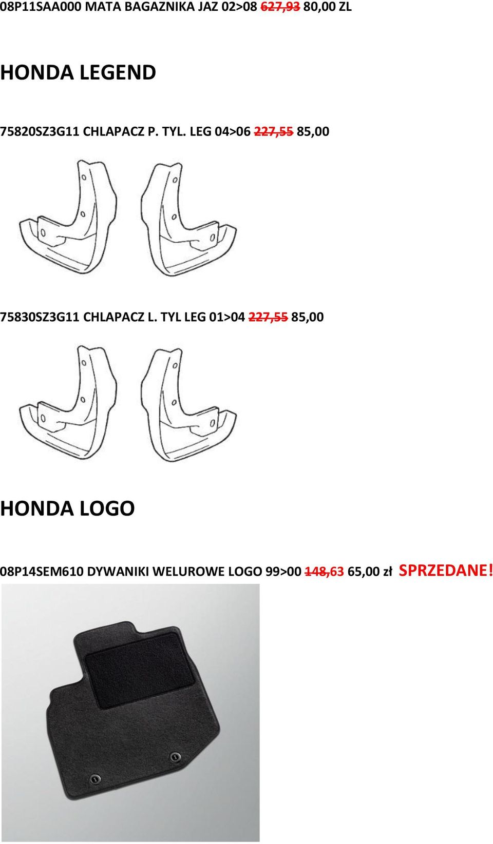 LEG 04>06 227,55 85,00 75830SZ3G11 CHLAPACZ L.
