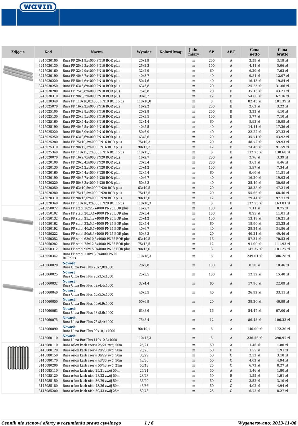 3 zł 43.2 zł 3030 Rura PP x,2x00 PN0 OR plus x,2 2 4. zł 67.6 zł 303 Rura PP 0x0,0x00 PN0 OR plus 0x0,0 2.43 zł 0.39 zł 70 Rura PP 6x2,2x00 PN6 OR plus 6x2,2 0 2.62 zł 3.