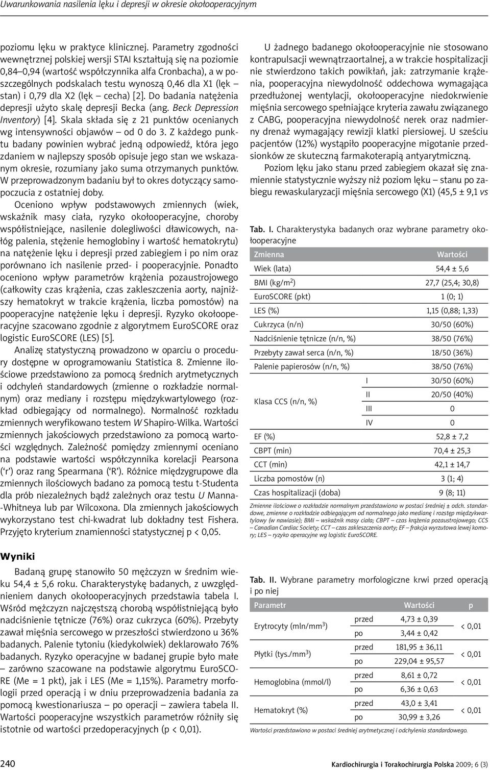 0,79 dla X2 (lęk cecha) [2]. Do badania natężenia depresji użyto skalę depresji Becka (ang. Beck Depression Inventory) [4]. Skala składa się z 21 punktów ocenianych wg intensywności objawów od 0 do 3.