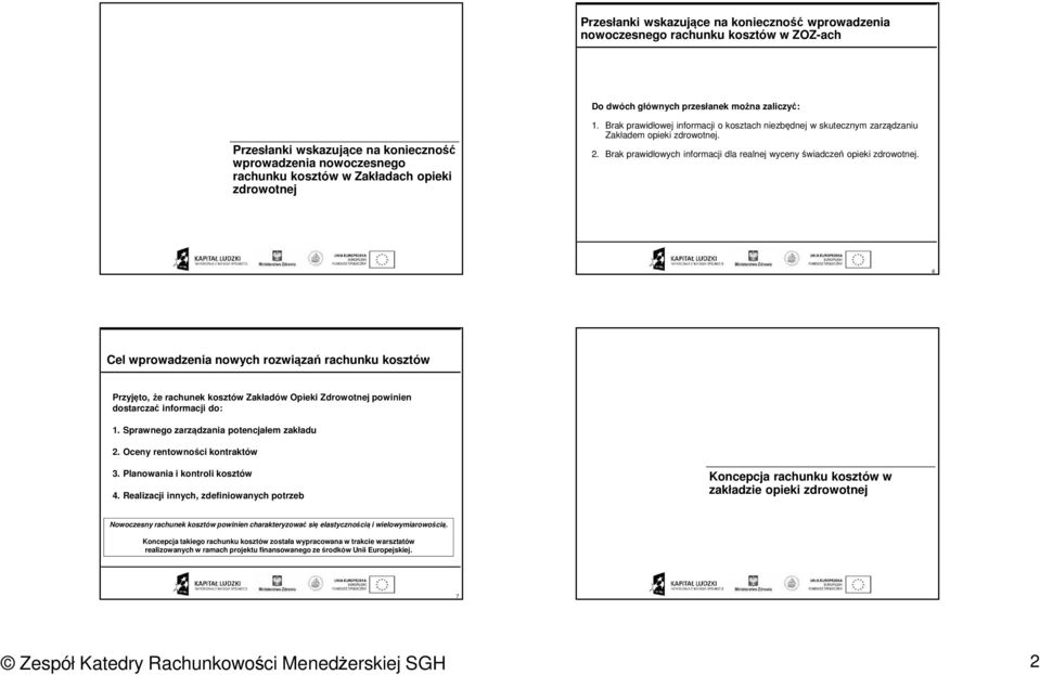 Brak prawidłowych informacji dla realnej wyceny świadczeń opieki zdrowotnej.