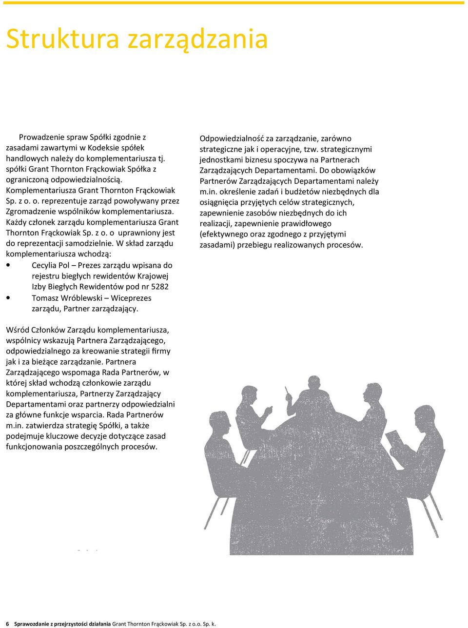 odpowiedzialnością. Komplementariusza Grant Grant Thornton Thornton Frąckowiak Frąckowiak Sp. z o.