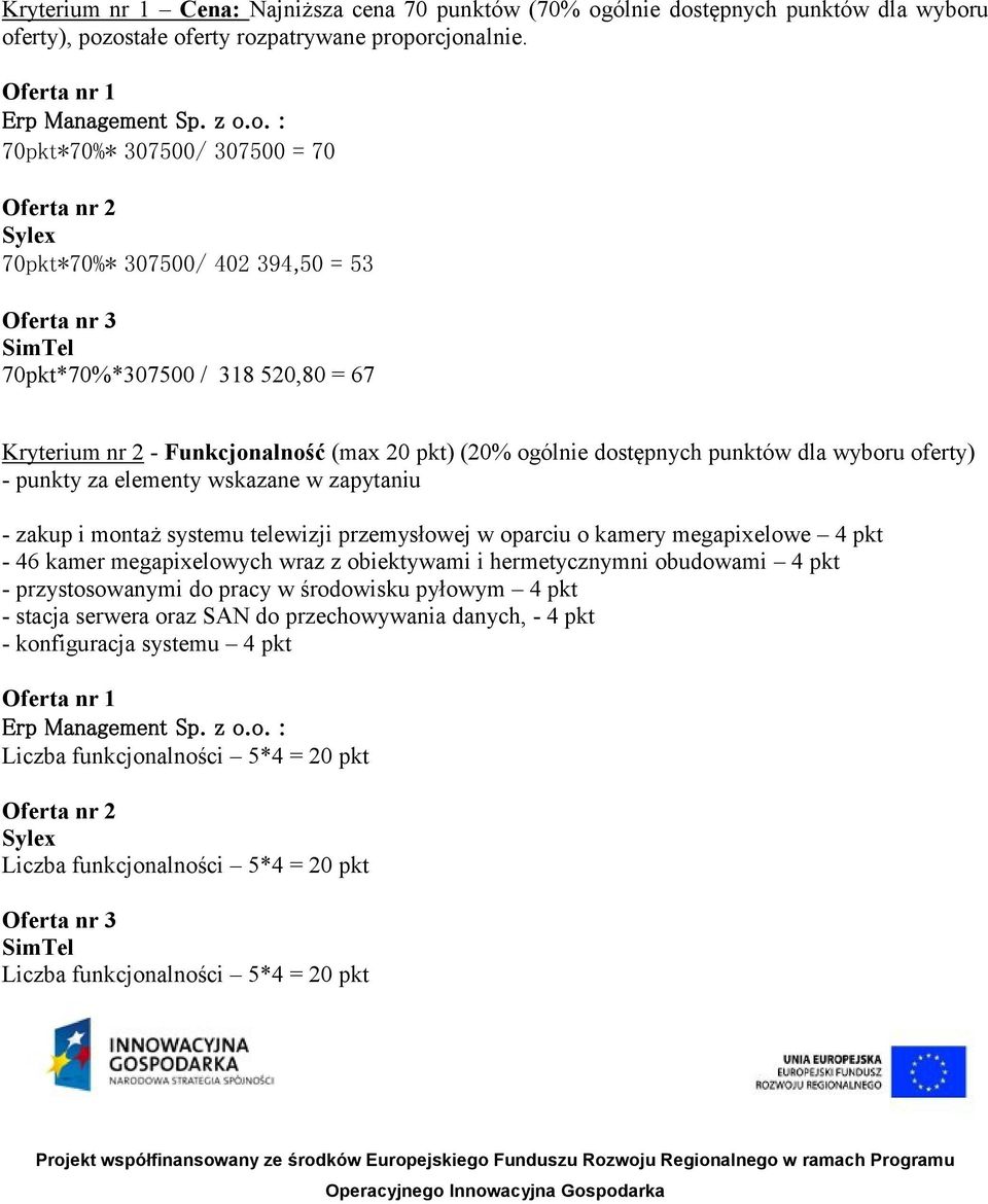 tępnych punktów dla wybor