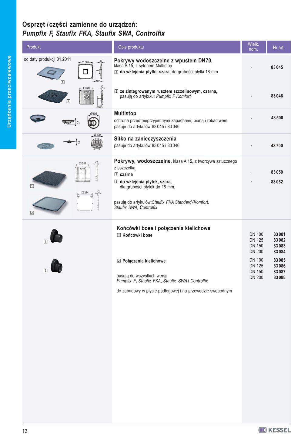 do artykułu: Pumpfix F Komfort multistop ochrona przed nieprzyjemnymi zapachami, pianą i robactwem pasuje do artykułów 83 045 i 83 046 83 045 83 046 43 500 4 Ø0 sitko na zanieczyszczenia pasuje do