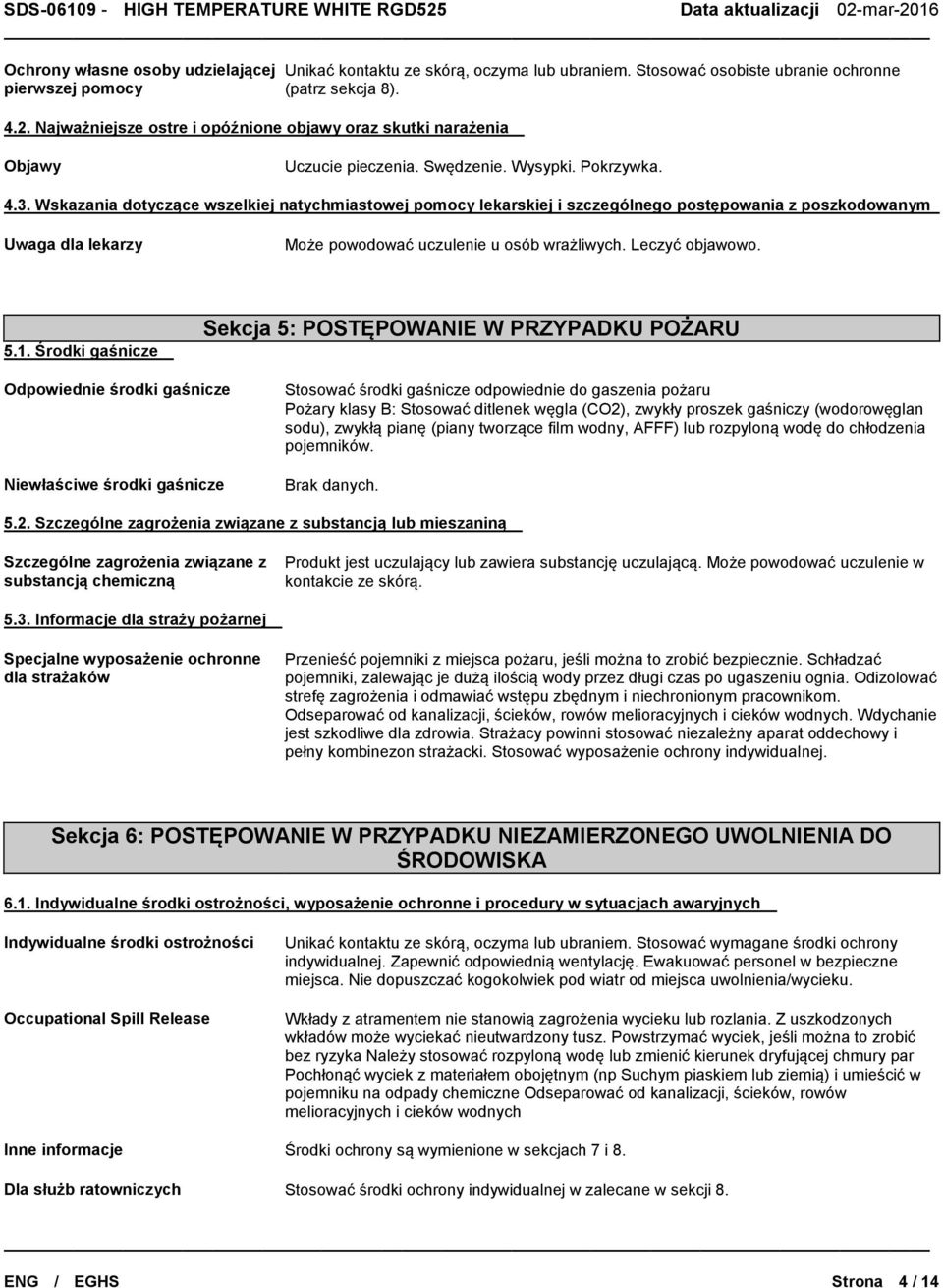 Wskazania dotyczące wszelkiej natychmiastowej pomocy lekarskiej i szczególnego postępowania z poszkodowanym Uwaga dla lekarzy Może powodować uczulenie u osób wrażliwych. Leczyć objawowo. 5.1.
