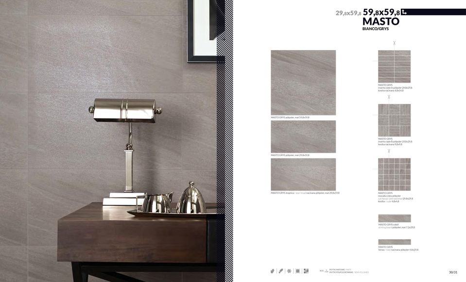 semi-polished kostka / cube skirting