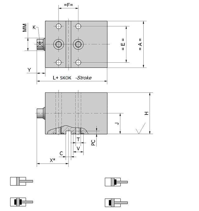 WYMIARY Dimensions 4 Otw. ØD 4 Holes ØD Ra<0.