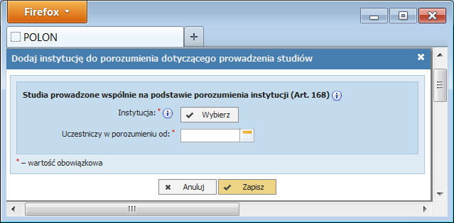 Kierunki studiów dla nowych studiów wprowadzono możliwość dodania