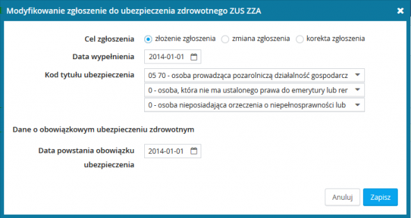 ZUS ZZA W celu rejestracji przedsiębiorcy, pracownika lub osoby współpracującej wyłącznie do ubezpieczenia zdrowotnego należy sporządzić deklarację ZUS ZZA.