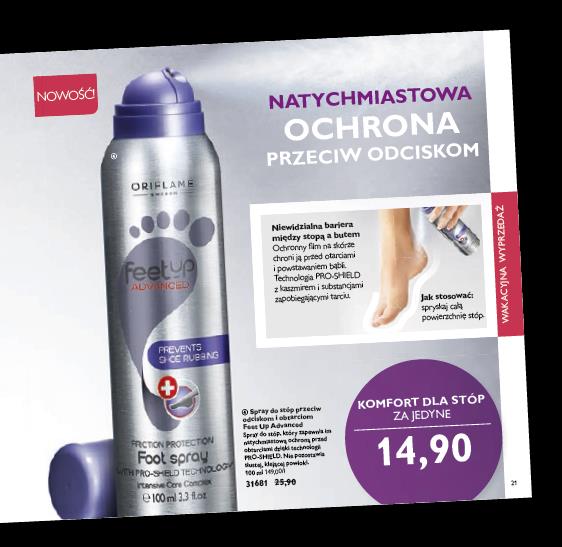 Strona 20-21 Natychmiastowa ochrona przeciw odciskom Niewidzialna bariera między stopą a butem!