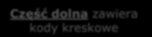 Struktura etykiety logistycznej GS1 Część górna zawiera dowolne napisy lub znaki graficzne Część środkowa