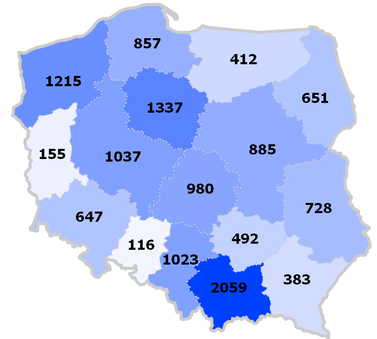 Medialność w regionach Wykres 3.