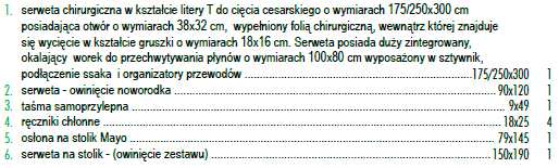 12 Czy Zamawiający dopuści zestaw do cięcia cesarskiego zgodny z SIWZ w składzie: Pytanie 50 dot. zad 4 poz.