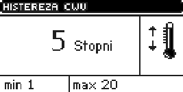 ST-494 instrukcja obsługi Przypadek 2. Jeżeli temperatura pokojowa spadnie do 22ºC (o 1ºC) to zawór uchyli się do zadanej 42ºC (o 2ºC). III.a.12) Ustawienia fabryczne Parametr ten pozwala powrócić do ustawień dla zaworu mieszającego zapisanych przez producenta.