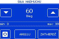 III.e) Tryb nadzoru Przy pomocy tej funkcji należy dobrać parametry spalania w przypadku, gdy temperatura na kotle wzrośnie o ponad 5 C powyżej zadanej.