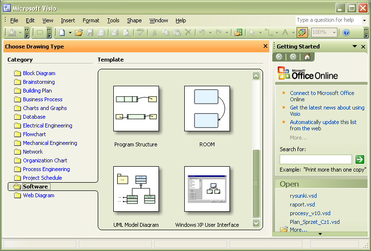 Microsoft Visio Wzorce interfejsu użytkownika w Microsoft Visio Typowe rozszerzenie