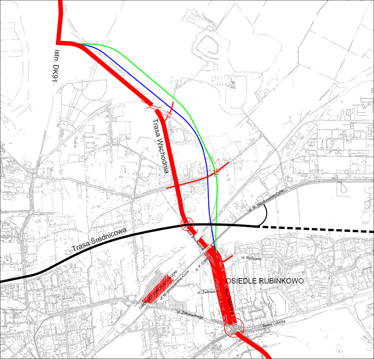 ZAŁOŻENIA WARIANTOWANIA WARIANT 5 Wariant 5 Wariant 5 odcinek od placu Daszyńskiego do Trasy Średnicowej przebieg poniżej terenu (tunel od ul. Żwirowej do ul.