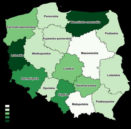 WSPÓŁCZYNNIK UMIERALNOŚCI NIEMOWLĄT W POLSCE WEDŁUG WOJEWÓDZTW NA 1 000 URODZEŃ ŻYWYCH OGÓŁEM 2013 1 Małopolskie 3,8 2 Mazowieckie 3,9 3 Opolskie 4,3 4 Pomorskie 4,3 5