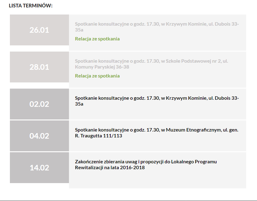 3. SPOTKANIA INFORMACYJNE W czasie konsultacji miały miejsce cztery spotkania z mieszkańcami, po dwa na Nadodrzu i Przedmieściu Oławskim.