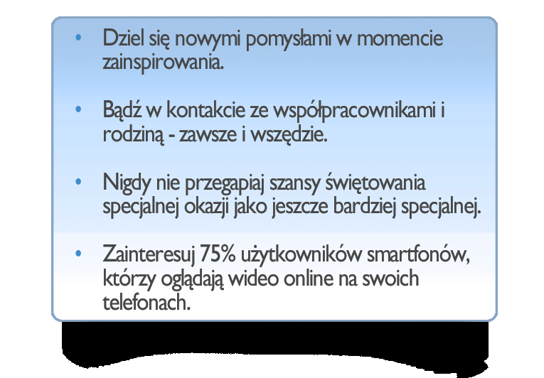 000%, ponad 1,2 miliarda osób ma dostęp do Internetu w swoich urządzeniach przenośnych i możliwości oglądania wideo, przeglądania i robienia zakupów.