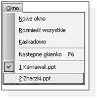 str. 20 Rysunek 6.1.12. Menu Okno programu Power Point Dobra rada!