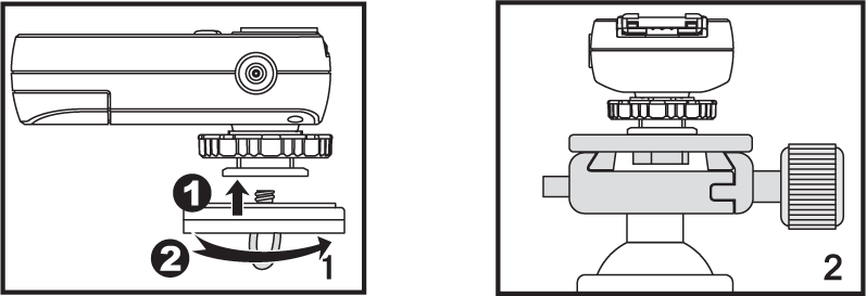 Mocowanie odbiornika na statywie Odbiornik TR-331 RX może być mocowany na statywie fotograficznym lub oświetleniowym wyposażonym w gwint 1/4".