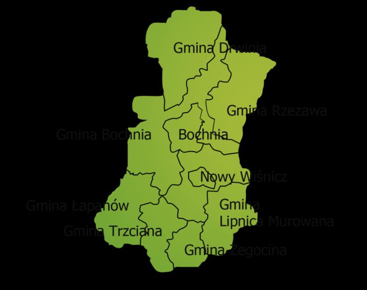 Położenie powiatu na terenie województwa