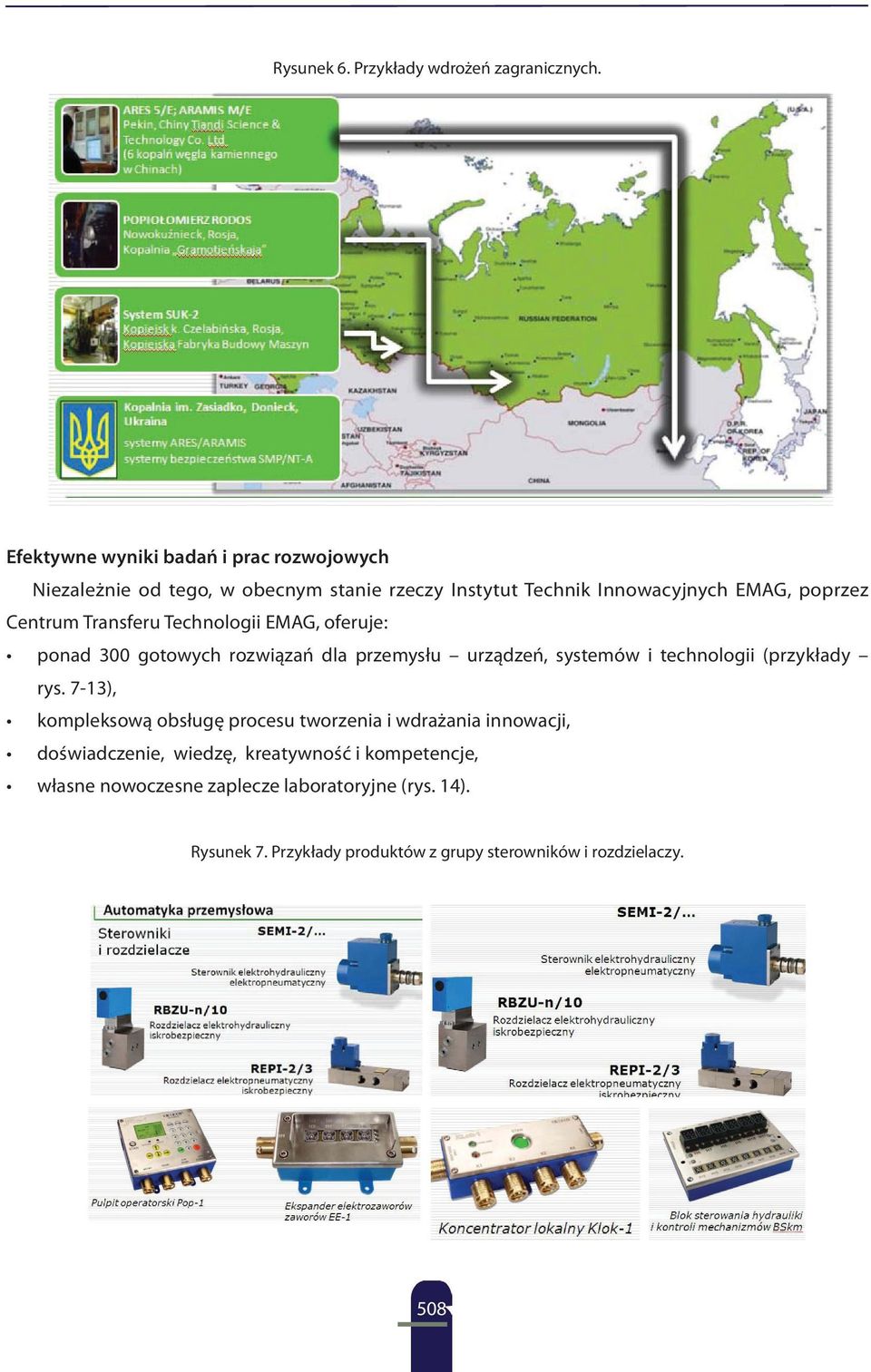 Centrum Transferu Technologii EMAG, oferuje: ponad 300 gotowych rozwiązań dla przemysłu urządzeń, systemów i technologii (przykłady rys.