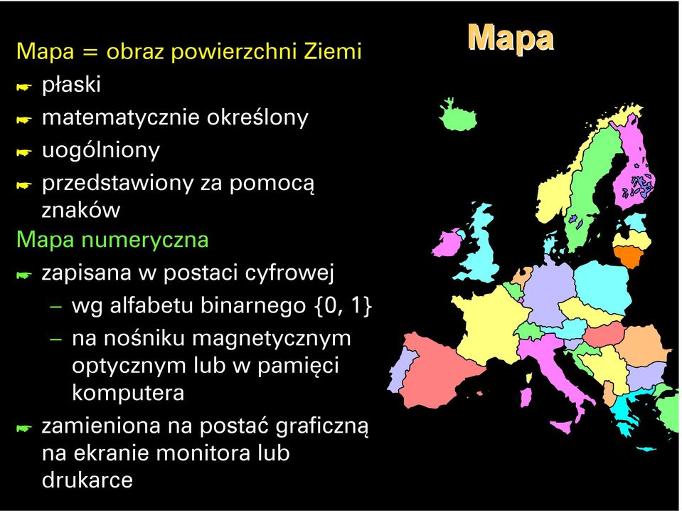 wg alfabetu binarnego {0, 1} na nośniku magnetycznym optycznym lub w