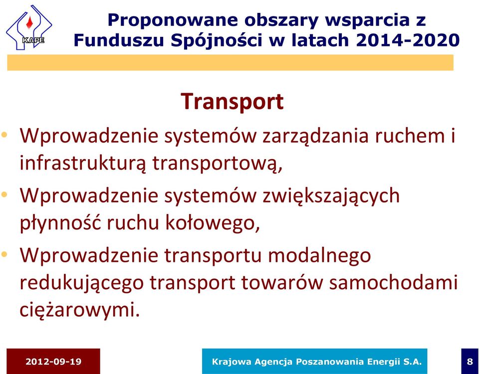 systemów zwiększających płynność ruchu kołowego, Wprowadzenie transportu modalnego